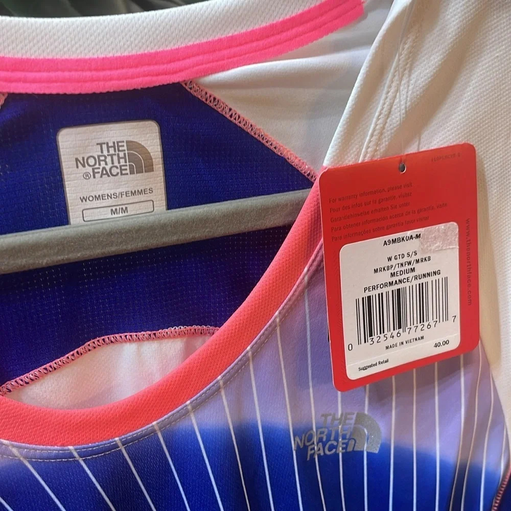 North Face Medium stripes ombre Flashdry womens shirt athletic dryfit hiking NWT - Picture 5 of 12